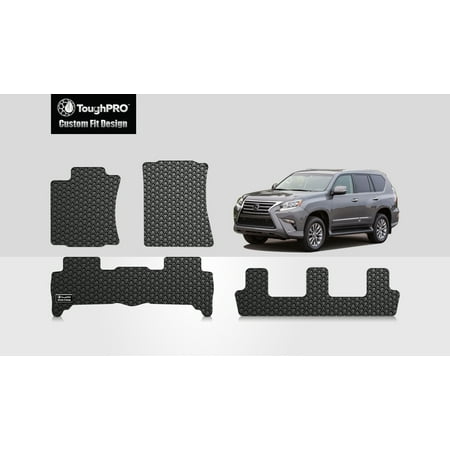 ToughPRO - LEXUS GX460 Front, 2nd & 3rd Row Mats - All Weather - Heavy Duty - Black Rubber - 2019 (Front, 2nd & 3rd Row
