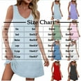thumbnail image 3 of Yourumao Eyelet Mini Dress for Women Sleeveless V Neck Tunic Dresses Breathable Solid Spilt Side Sundress for Lounge Beach with Pocket, 3 of 7