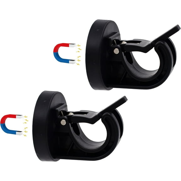 ThrottleT-Magnetic Curtain Rod Bracket-NO Rod , Towel Bar Bracket , No Drill Curtain Rod Holder for Poles of 0.4~0.86 Inch (Black X 2)