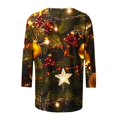 thumbnail image 5 of Christmas Tops for Women 2026 Cute Christmas Snowman 3/4 Length Sleeve Funny Plus Size Fall Xmas Tunic T Shirt, 5 of 5
