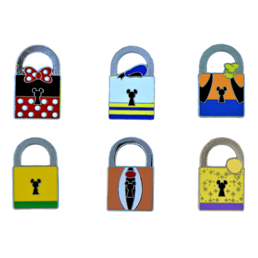 Disney Character Lock Collection 6 Specific Park Trading Pin Set Padlocks