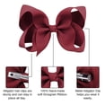 thumbnail image 3 of Southwit Hair Bows for Girls 6PCS Girls Toddler bows Clips Black Grosgrain Ribbon Alligator Clips Kids Hair Accessories (6inch ×2, 4inch ×2, 3inch ×2), 3 of 5