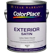 ColorPlace Exterior Satin Paint, White, 1 Gallon