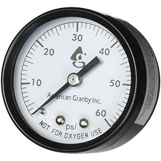 2 Inch Back Mount Pool Filter Pressure Gauge 060 PSI