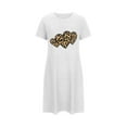 thumbnail image 4 of Sakmal Casual Moomoo Nightgowns Women Short White Nightshirt Heart Print Short Sleeve Nightgowns for Women, 4 of 6