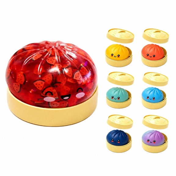 Cute Watermelon Dumpling Squishy Mystery Box, Mystery Squeeze Dumpling, Squishy Dumpling Stress Relief Toy with Realistic Texture, Glitter Stress Relief Squeeze Balls, Party & Birthday Gifts Adults