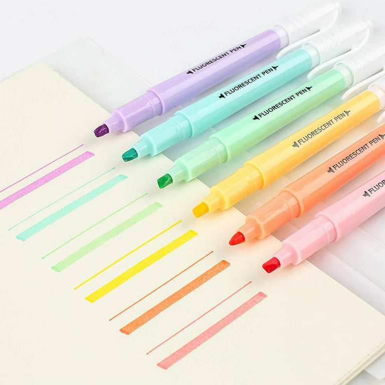 Andstal 24 colors Retractable Highlighter Pen Refillable Pastel Fluo Soft  Retro 6/12 Pcs Fluorescent Color for school marker set