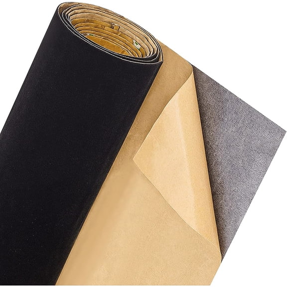 Self Adhesive Velvet Flocking Sheet 15.5"x78.5" Black Soft Velvet Drawer Liner Velvet Fabric for Jewelry Festival Decoration 0.6mm Thick