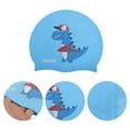 thumbnail image 3 of Unique Bargains 1 Pc Silicone Cartoon Dinosaur Swim Cap Lake Blue, 3 of 6