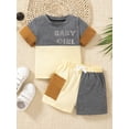 thumbnail image 2 of Bagilaanoe 2pcs Toddler Baby Boy Girl Short Pants Set Short Sleeve T-Shirt Tops + Shorts 6M 12M 18M 24M 3T Kids Casual Summer Outfits, 2 of 9