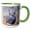Green/White, variant on 3drose, Mule Deer Buck, Foggy Frosty Morning, 11oz Two-tone Green Mug
