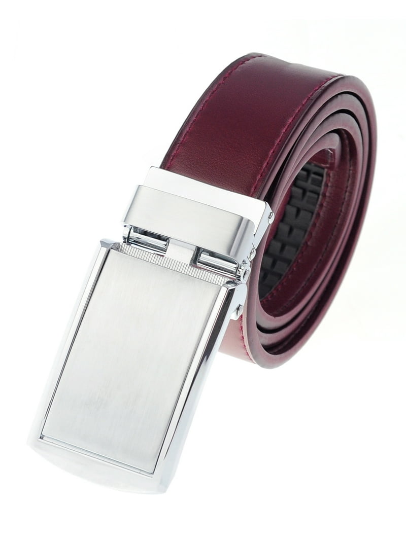 Men's Genuine Leather Ratchet Dress Belt with Automatic Buckle - DS7869 - Burgundy, L - Walmart.com Men's Genuine Leather Ratchet Dress Belt with Automatic Buckle - DS7869 - Burgundy, L - Walmart.com