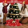 thumbnail image 5 of 36 Inch Christmas Tree Skirt – Velvet Plush Tree Mat, Soft Thickened Polyester with Red Ties, Single-Sided Printing, Available in 30in/36in/48in, Perfect for Holiday Xmas Tree Decoration, 5 of 7