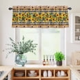thumbnail image 5 of 3 Piece Kitchen Curtains and Valances Set Spring Sunflower Cafe Curtains 36 Inch Length Checkered Star Farmhouse Retro Valance & Tier Curtain for Living Room Bedroom Small Window 54"x18"+27"x36"*2, 5 of 6