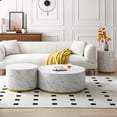 thumbnail image 2 of Kevinplus 15“ Round Modern Faux Marble Coffee Tables with Gold Metal Base for Living Room Fully Assembled White, 2 of 9