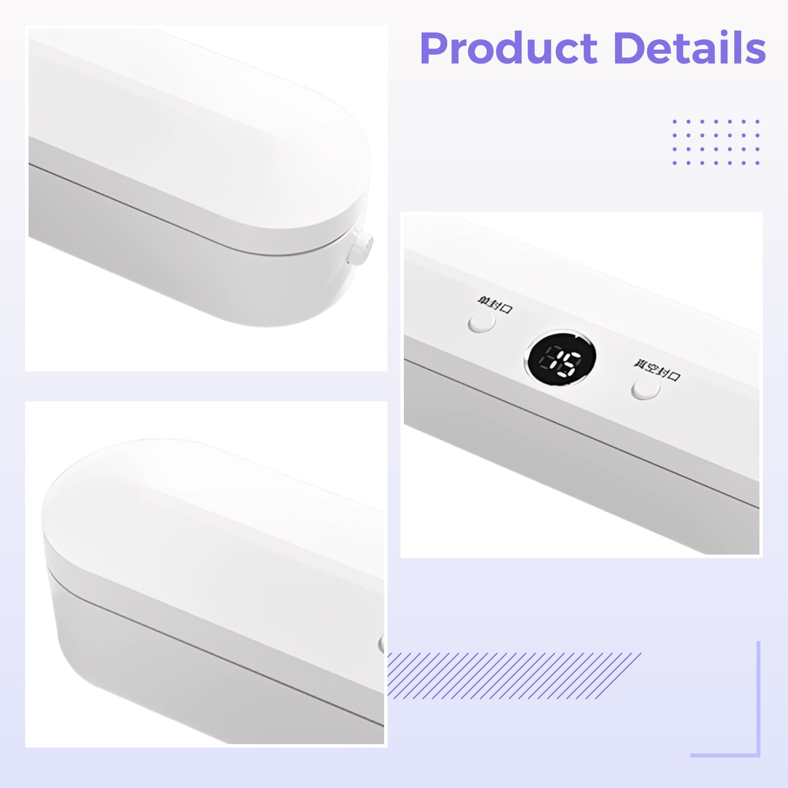 Compact Food Vacuum Sealer for Food Preservation, Automatic Vacuum Sealer for Plastic Bags, Including 110 Sealing Bags, One-Button Operation, 60Kpa Vacuum, Keeps Food Fresh for Longer