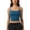 Blue, variant on Women's Crop Tank Top, Sleeveless Cami with Built-In Bra, Double Strap Yoga Top, Breathable Athletic Shirts for Workout, Gym, Running, and Casual Wear