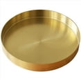 thumbnail image 2 of 6X Bandeja Redonda Dorada, Bandeja Decorativa de Metal, Bandeja de Maquillaje, Organizador para Tocador, Baño, Vestido, Acabado de Latón Mate, 4.9 Pulgadas, 2 of 3