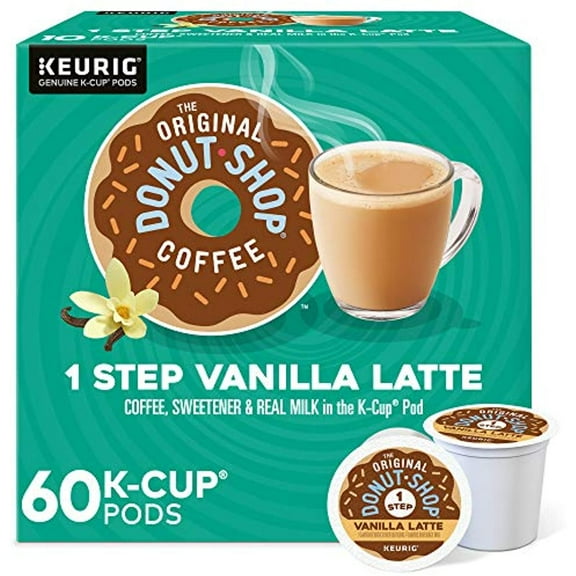 The Original Donut Shop Single-Serve Keurig K-Cup Flavored Coffee Pods, Vanilla Latte, 60 Count