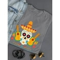 thumbnail image 3 of Cinco De Mayo Calavera Guitar Shaped T-Shirt Women -Image by Shutterstock, Female Small, 3 of 4