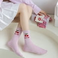 thumbnail image 4 of Pink Flower Women Socks Fashion Cute Sweet Harajuku Cotton Socks Casual Korea Japanese Kawaii Girls Calcetines, 4 of 9