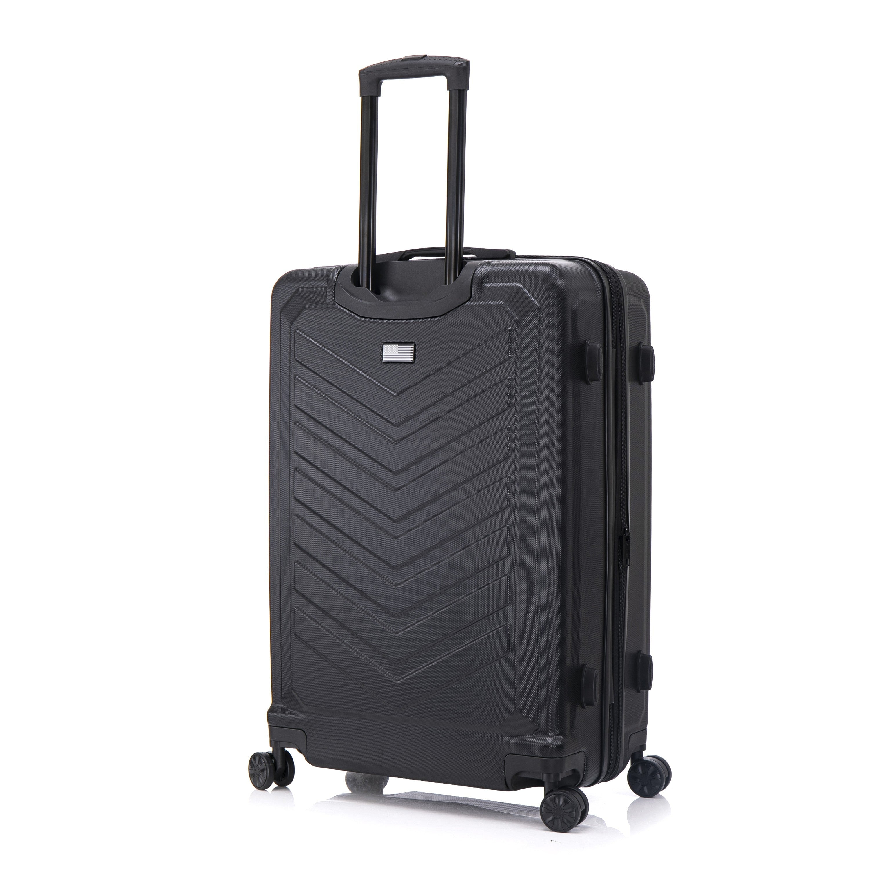 US ARMY FOX PRO 3-piece Luggage Set 20"/24"/28" Expandable Suitcases with TSA Lock Black