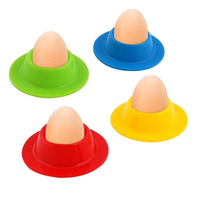 Hueveras de silicona de colores, juego de 4 hueveras de silicona de colores, soporte para hueveras redondo portátil, lavable Sincero Electrónica