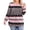 Pink Black Stripes, variant on Weardear Plus Size Tops for Women Pleated Puff Long Sleeve Shirts Fall Tunic Top