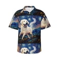 thumbnail image 2 of Yiaed Vintage Starry Sky Puppy Print Hawaiian Shirt for Men Short Sleeve Button Down Shirts Beach Shirts for Men-Small, 2 of 5