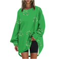 thumbnail image 2 of CLOISE Sweatshirt for Women Printed Oversized Sweatshirts Round Neck Long Sleeve Hoodies Shirts Green Drop Shoulder Tees Fall Tunic Y2k Outfits L, 2 of 5