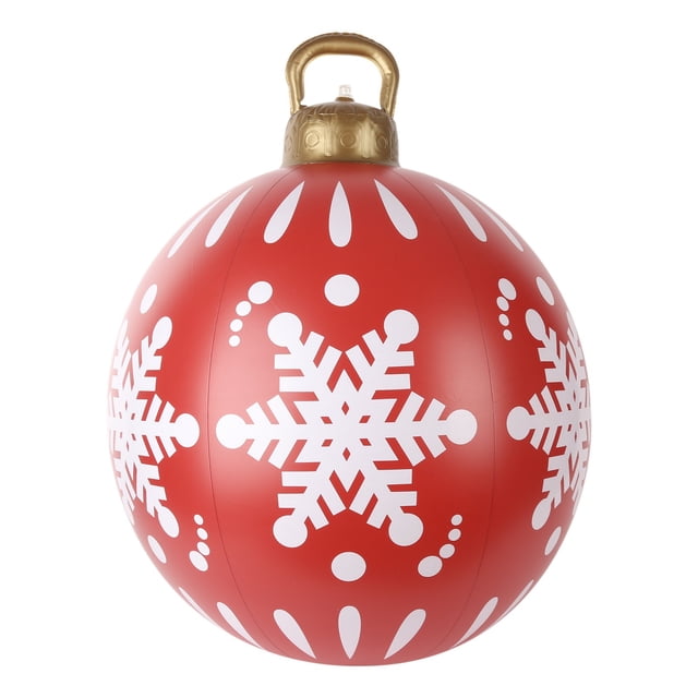 Outdoor Christmas Inflatable Decorated Ball 55 cm Diameter PVC Yard Decoration for Holiday Display