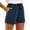 Navy, variant on Hienoo Women's Cotton Linen Shorts High Rise Relaxed Fit Casual Shorts, Sizes S-3XL