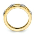 thumbnail image 2 of Sterling Silver Stackable Expressions Gold-plated Diamond Jacket Ring - Size 5, 2 of 3