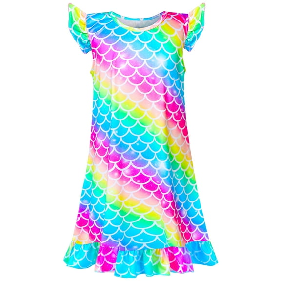 PASHOP Girls Nightgowns, Unicorn Nightgown Princess Pajama Dresses for Girls Sleepwear Nightie