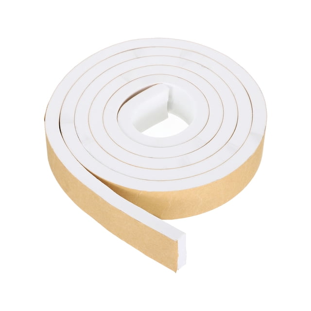 Cinta de aislamiento de espuma Uxcell, 1-3/16" x 3/8" x 6.6FT, tira de sellado autoadhesiva para puertas, aislamiento acústico, sellado de ventanas y aire acondicionado, blanca