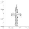 thumbnail image 2 of 10k White Gold Satin Religious Faith Cross Charm Pendant Necklace Measures 30x16mm Wide - Bead Charm for Women, 2 of 2
