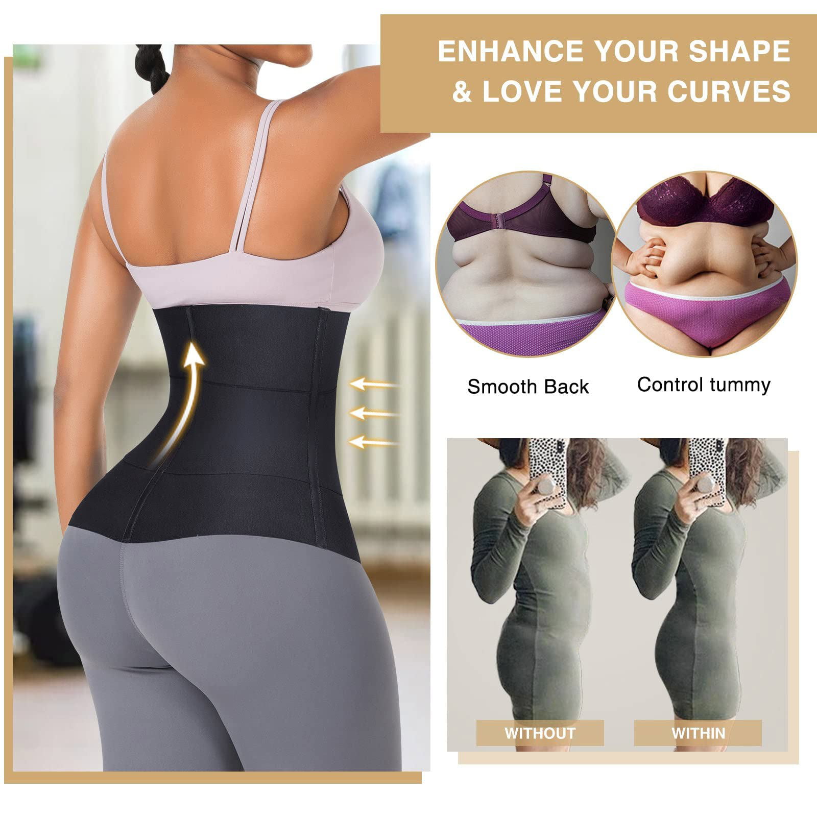 Buy SHAPERX Women Waist Trainer Belt Hourglass Body Shaper