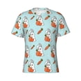 thumbnail image 4 of Vsdgher Rabbit Is Eating Carrots Print Men's Dry Fit Mesh Athletic Shirts Moisture Wicking Tennis T-Shirt Tops, 4 of 9