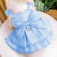 thumbnail image 6 of Nebwoak Dog Wedding Dress with Leash, Cute Dog Bridal Dress for Weddings & Parties, Adorable Pet Dress with Bow, M Size Blue Dog Formal Dress for Photoshoots, 6 of 6