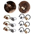 thumbnail image 1 of XHBTS Paquete de 12 bandas para el cabello con forma de hoja de metal, lazos elásticos para el cabello, soporte para coleta, 2 estilos, dorado y plateado, 1 of 4