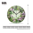 thumbnail image 2 of erolrail Rustic Wall Clock,Silent Non Ticking Wall Clocks for Living Room,Bedroom,Kitchen 12IN Purple Flower With Green Leaves Elegant, 2 of 5