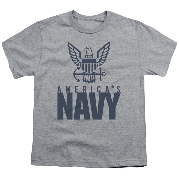 Navy - Eagle Logo - Youth Short Sleeve Shirt - X-Large