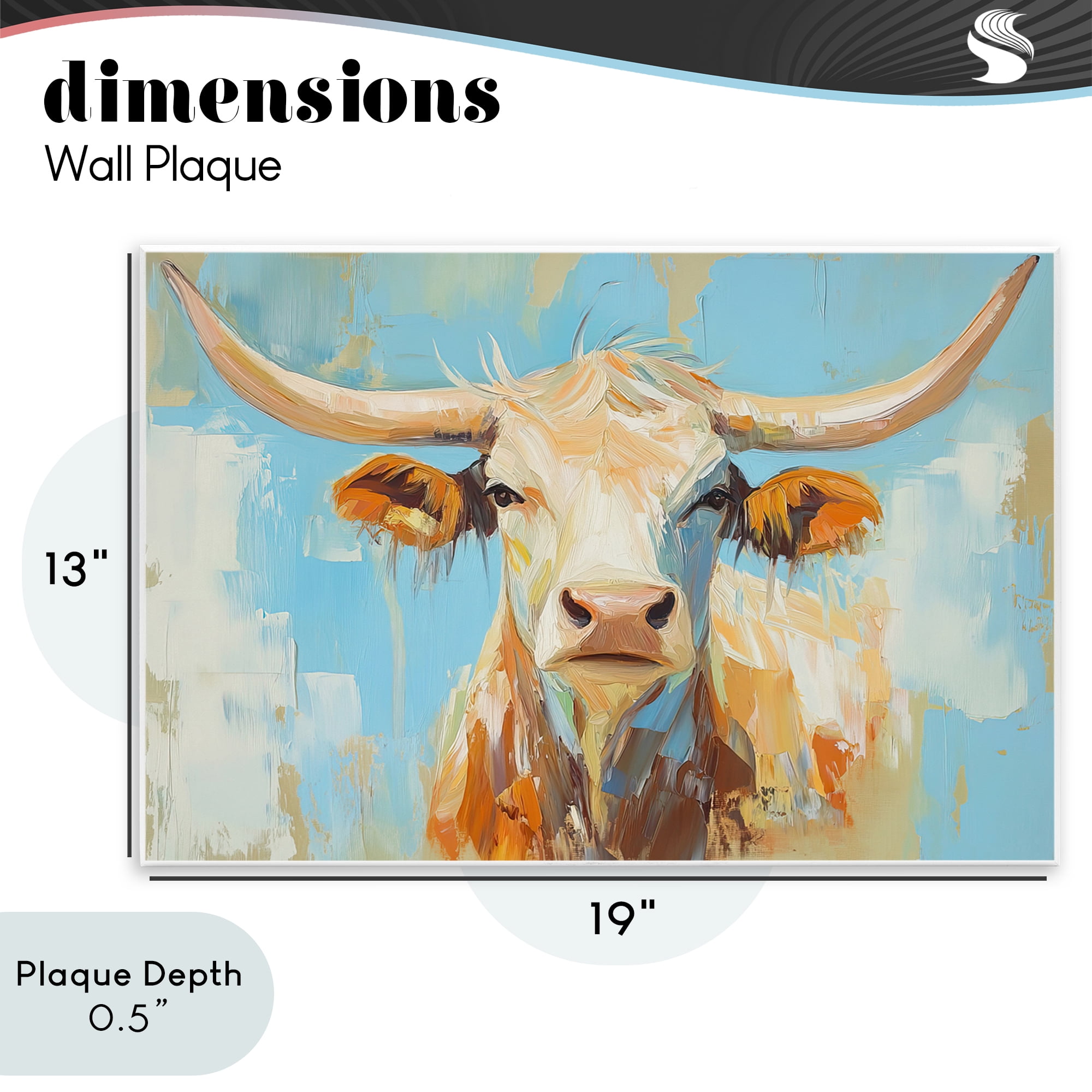 Stupell Industries Abstract Texas Longhorn Wall Plaque Art, design by Tina LeCour