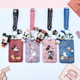 thumbnail image 2 of Tarjetero de la película de Disney, Mickey Mouse, patrón de dibujos animados, Pato Donald, Minnie, tarjetero de identificación para mujer con llavero, regalos para niños Gao Jinjia LED, 2 of 2