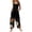 #02Black, variant on Linen Overalls for Women Plus Size Fit Casual Floral Printed Linen Jumpsuits High Waist Wide Adjustable Bib Overall Gray XL