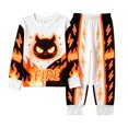 thumbnail image 4 of XAOFW Boys Girls Halloween Pajamas Cartoon Print Long Sleeve Tops Pants Toddler Kids Fall Winter Cozy Loungewear 3-4 Years, 4 of 5
