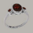 thumbnail image 2 of LBG British Made Solid 925 Sterling Silver Natural Garnet Womens Anniversary Ring - 33 size options - Size 12, 2 of 6