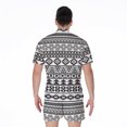 thumbnail image 2 of White And Grey Aztec Pattern Short Sleeve Men'S Rompers Casual Summer Jumpsuits Outfit, 2 of 4