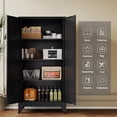 thumbnail image 4 of 61''Metal Cabinet with 3 Adjustable Shelves,4-Tier Pantry Storage Cabinet,Kitchen Pantry Cabinet for Living Room,Dining Room, Black, 4 of 16