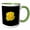 Green/White, variant on 3drose, Beautiful Yellow Rose Isolated Vector Art, 11oz Two-tone Yellow Mug